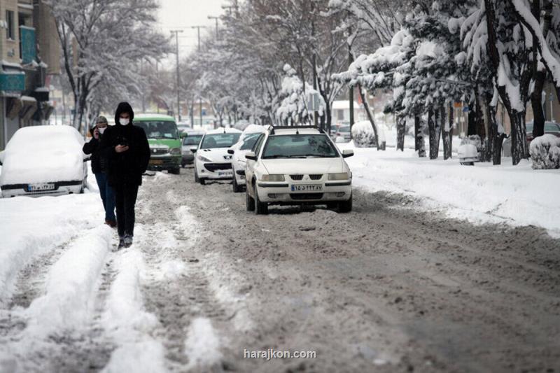 بارش برف و باران در جاده های 9 استان